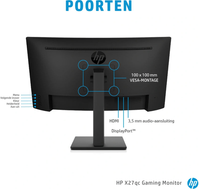 HP X27qc QHD/27"/1MS/2560x1440/165Hz/Gaming monitor