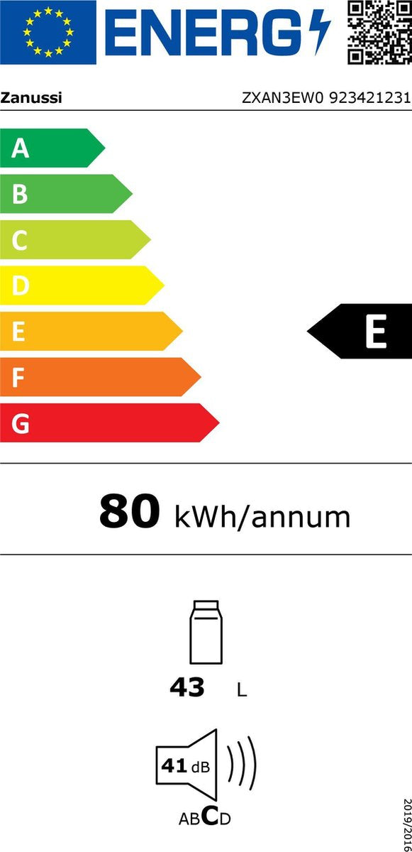 Zanussi ZXAN3EW0 - Mini koelkast - Wit